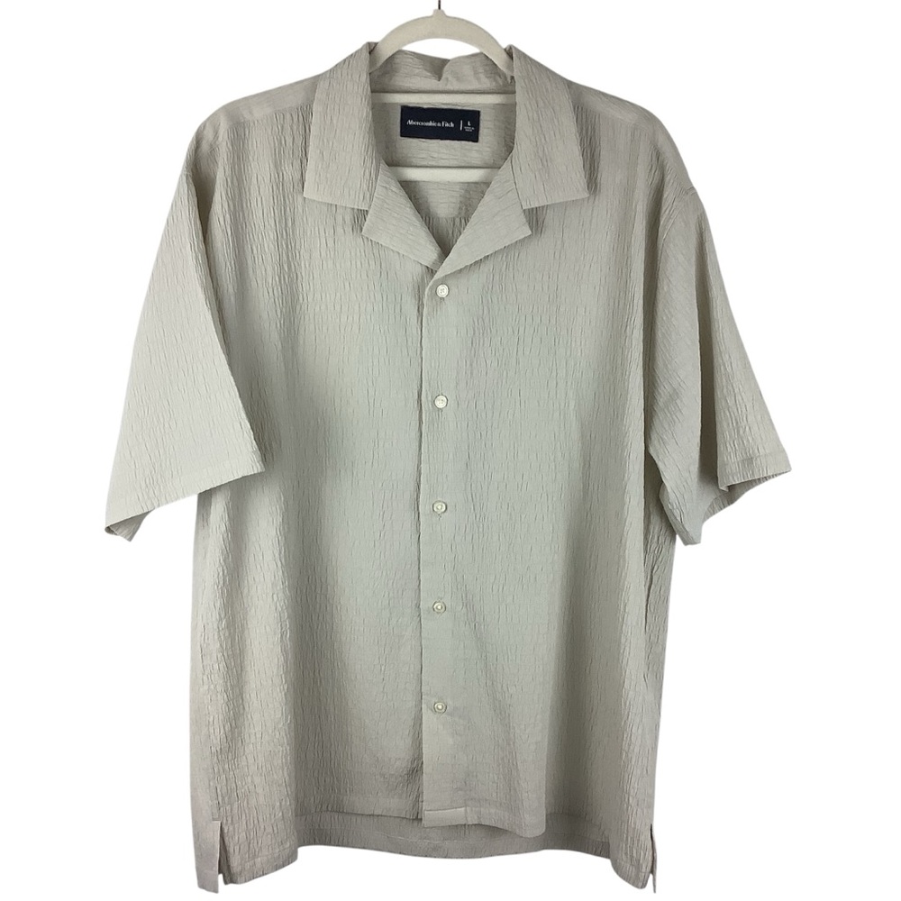 Abercrombie & Fitch Men’s Textured Short Sleeve Button Up Shirt